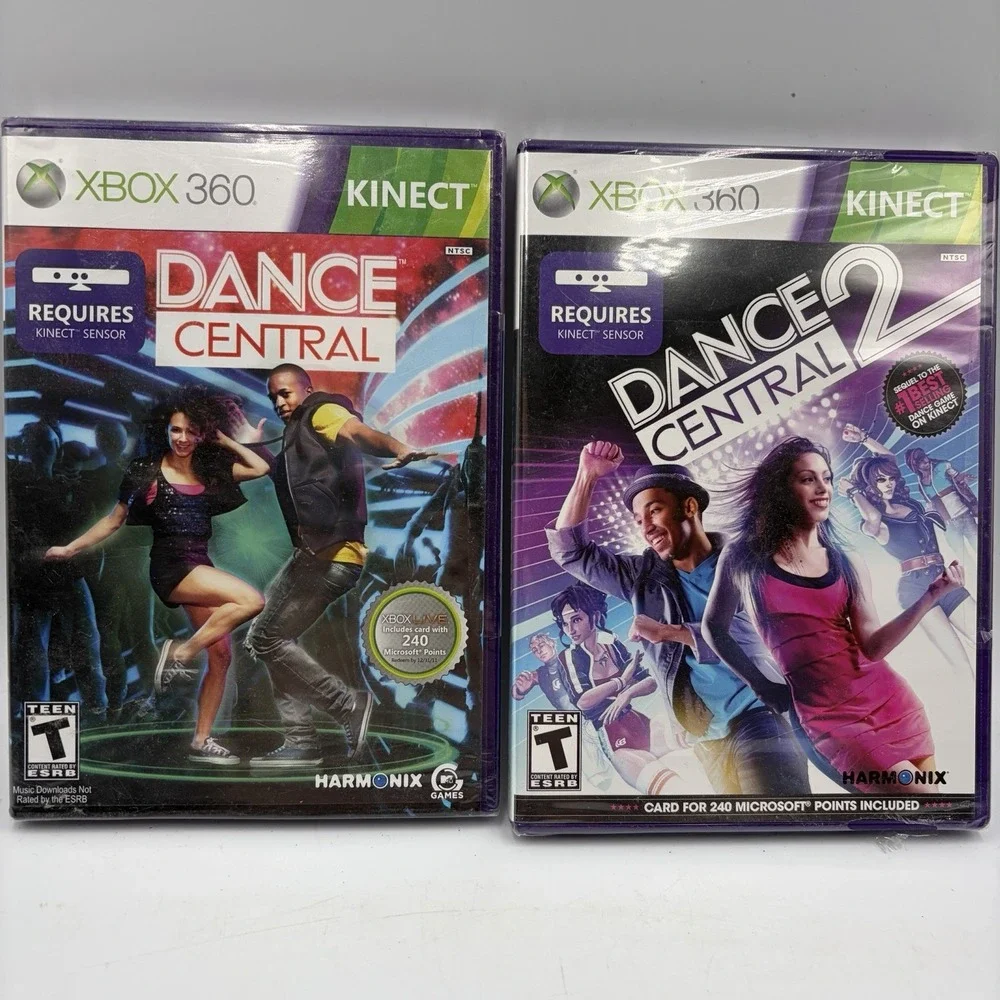 New Sealed Dance Central 1 & 2 Complete Set Kinect Microsoft Xbox 360